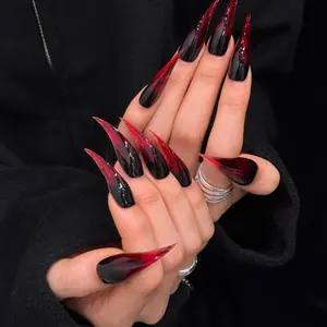 Handmade False Nails, Acrylic Nails, Gradient Dragon Claw Long Nails, Glossy Finish, European Style, Cat Claws, Single Item Pack, Nail Art Diy