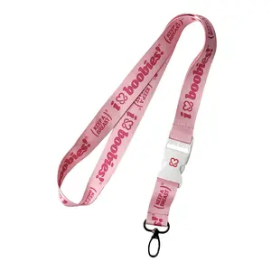 i love boobies! Lanyard - Pink Dream