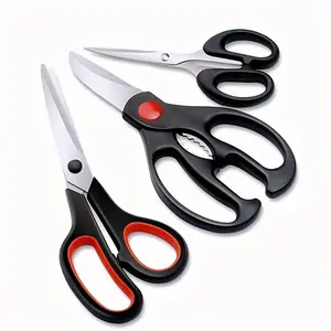 3-Piece Multi-Purpose Cutting Kitchen Scissors Set - Heavy Duty Stainless Steel, Dishwasher Safe, Perfect For Meat, Poultry & More!