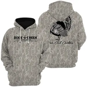 Vintage Turkey Hunting Camo Shirt – Outdoor Graphic Tee, Soft Cotton Blend Camo T-Shirt, Sweatshirt, Hoodie with Tree Print, Long Sleeve Outdoor Hunting Pullover Hooded