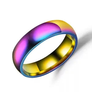 Titanium Colorful Ring - Multicolored Design with Gradient Finish, Unique Shape, and Smooth Finish