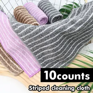 10 Counts Kitchen Towels, Super Absorbent Washable Fast-Drying Reusable Dishcloths, Lint-Free Nonstick Oil Resistant Cleaning Cloths Random Color