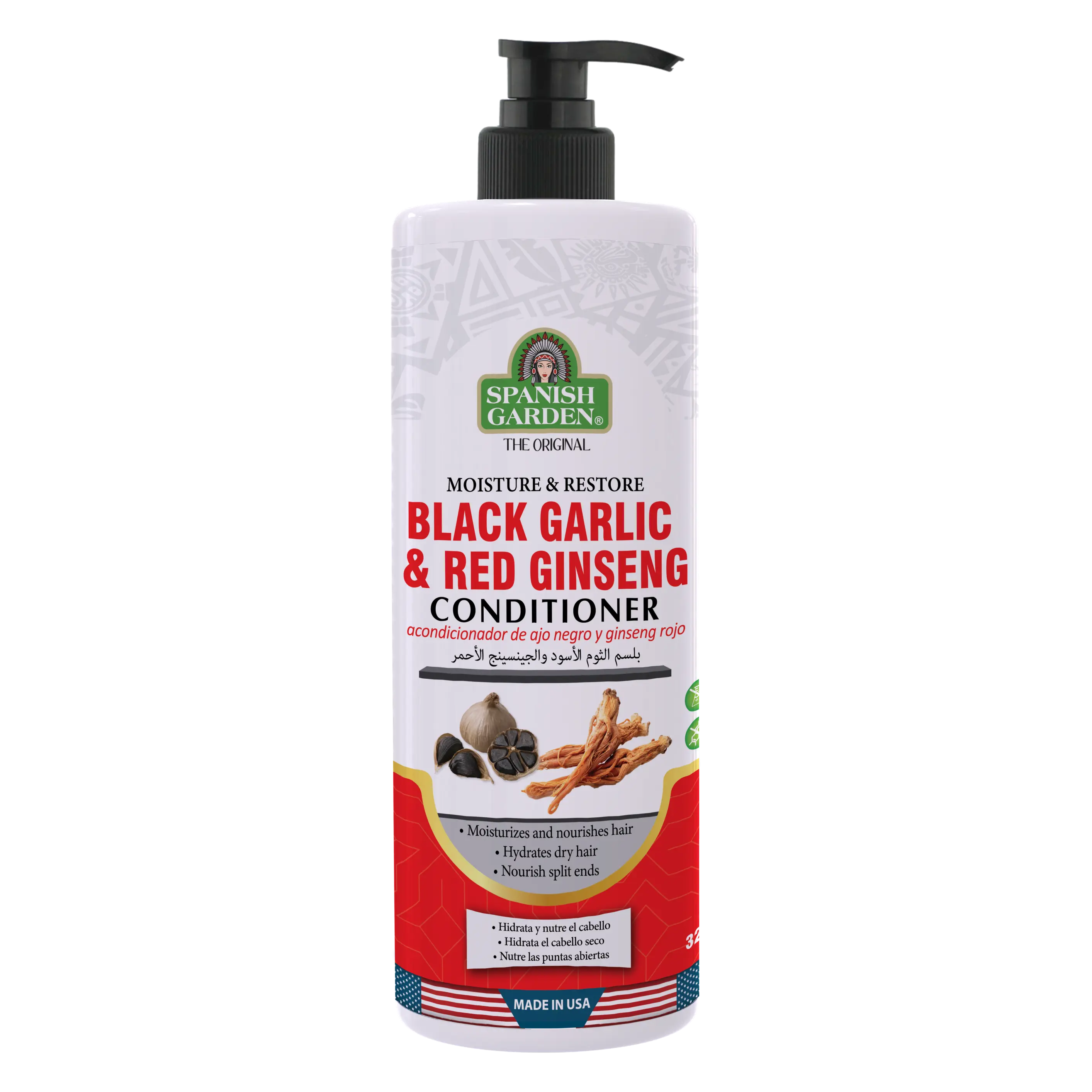 Black Garlic & Red Ginseng Conditioner - Gentle, Deep Nourishing Formula for Damaged, Thinning Hair to Boost Strength, Restore Scalp Health, Control Hair Fall, Lock in Moisture