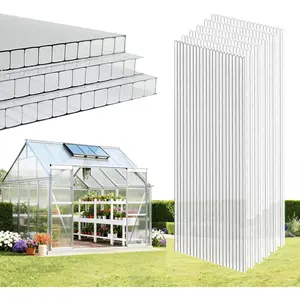 6 count Polycarbonate Greenhouse Panels, 6'FT x 2'FT x 0.24" in -Wall Polycarbonate Sheet, -Season UV Protected Plastic Roof Sheeting for Greenhouse Covering/Outdoor Garden