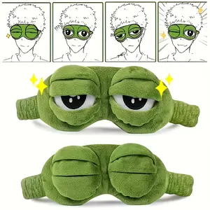 Cute Frog Sleep Eye Mask, Soft Comfortable Eyeshade, Napping Power Outage Sleep Eye Mask, Travel Essential, 1pc, Cute Frog Design, Soft Material, Sleeping Mask