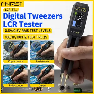 FNIRSI LCR-ST1 10KHz LCR Meter Tweezer, Mini Smart SMD Tester, ESR Meter, Multimeter, Capacitance Inductance Continuity Diode Tester, Auto Component Recognition Electronic Component Analyze