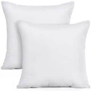 Utopia Bedding White Throw Pillow Inserts - Pack of 2 Durable Memory Foam for Bed & Couch - Soft 115 GSM Brushed Fabric - Breathable Comfortable Decorative Pillows