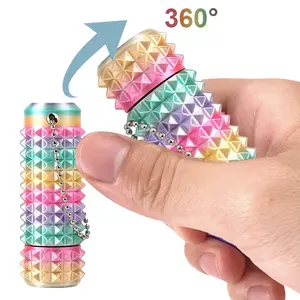 Stim Fidgets Tool for Anxiety Little Ouchies Pain Pocket Fidget Toys Adults Spiky Design for Stress Anxiety Focus Relief, Rotating Keychain, Novelty Gift