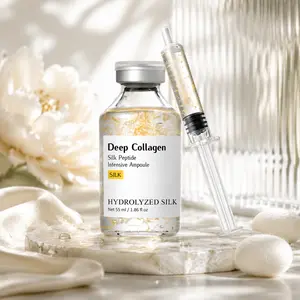 Deep Collagen Peptide Intensive Ampoule Serum – Silk Peptides Copper Peptides Complex, Hydrating Korean Skincare Facial Serum for Skin Firming, Elasticity Boost and Smooth Appearance 55ML summervibes☀️