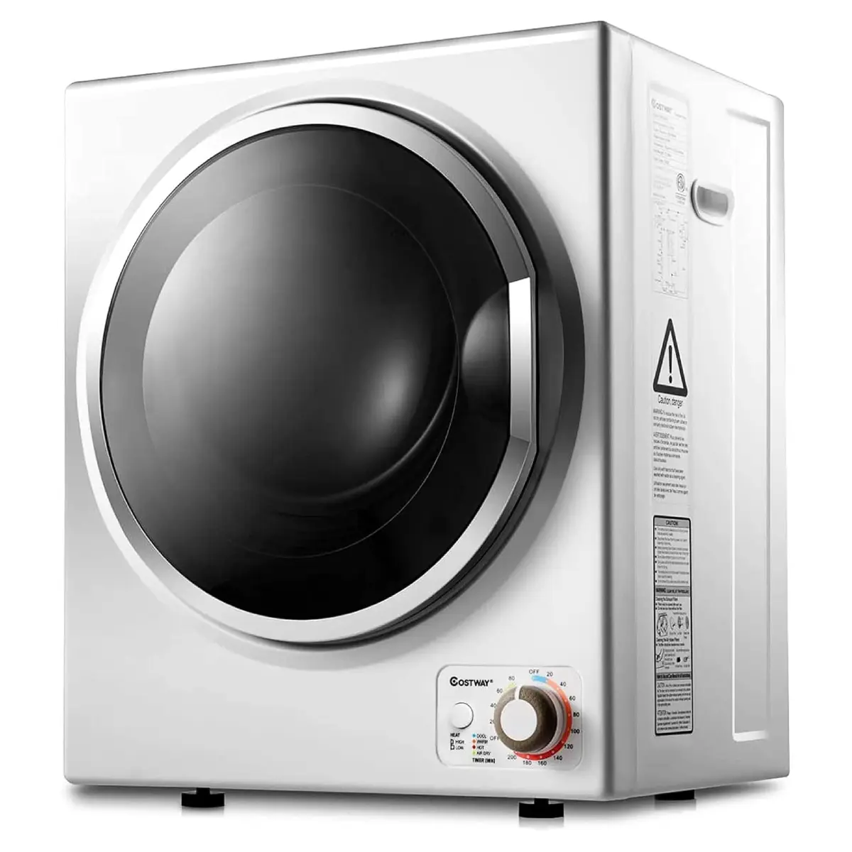 Costway - 1.5 Cu .ft Clothes Dryer with Stainless Steel Tub,Compact Laundry Dryer, 110V Electric Portable Clothes Dryer with Stainless Steel Tub, Control Panel Downside Easy Control for 4 Automatic Drying Mode