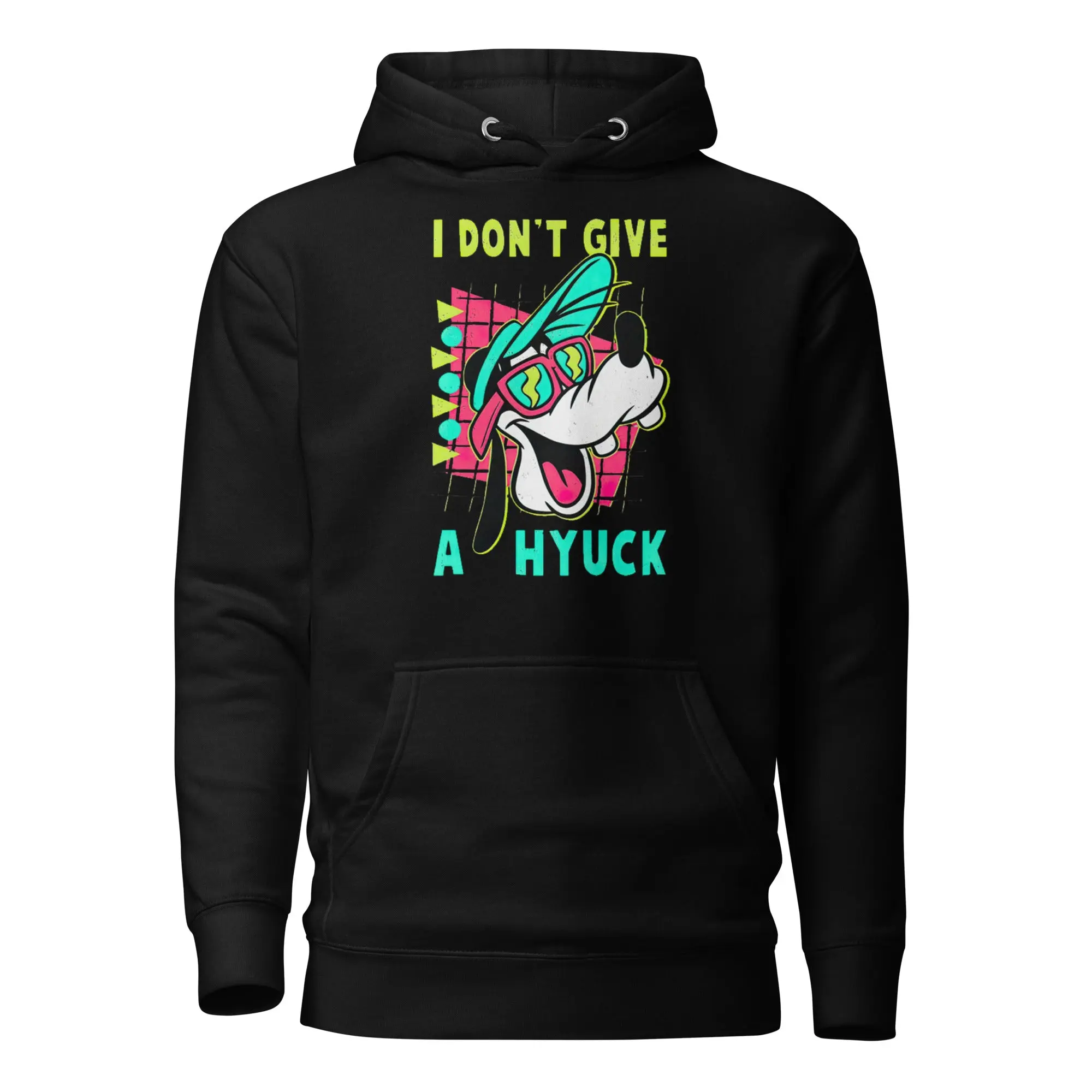Men's Retro Cotton "I Don't Give a HYUCK" Meme Hoodie, Menswear Tops Sweatshirts, Pocket