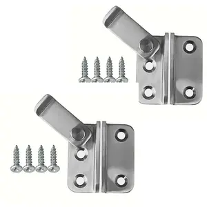 High-End 2-Piece Stainless Steel Latch Slide Bolt Lock, Multi-Directional Security Lock, Ideal for Cabinets, Pet Cages, Garages, Windows, Sliding Doors