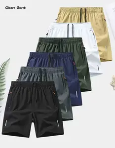 Clean Gent men’s drawstring elastic-waist shorts with safety zipper pockets, stylish and breathable design. The fabric is skin-friendly and comfortable, suitable for various occasions such as daily outings and fitness training, making it a practical and v