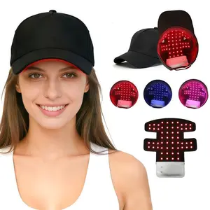 Portable rechargeable relaxation cap LED light Led Lighting hair care device cap vibrating duckbill cap, family outdoor travel cap, travel essential carry USB rechargeable battery, suitable for both men and women
