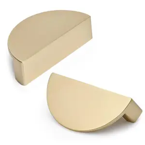 Modern Minimalist Half-Circle Drawer Cabinet Handle, American Style Furniture Door Pull, Copper, Wardrobe Door Knob