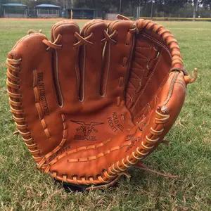 Vintage Sun Pro 500075 12" Baseball Glove for Left-Handed Throwers Premium Steerhide Leather Durable Quality Vintage Condition