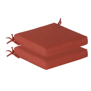 20" x 20" x 3.1" outdoor chair mat (set of 2) with straps, suitable for patio furniture; waterproof square corner patio chair mat; high-density foam outdoor seat cushion