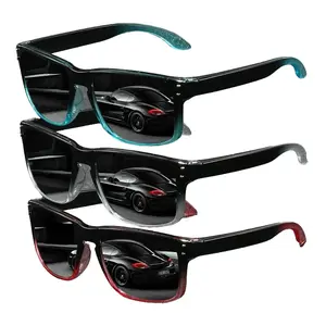 3PCS Set Square Sunglasses for Men & Women - UV400 Protection, Mirrored Lens, Gradient Fashion Shades for Outdoor, Driving & Daily Wear