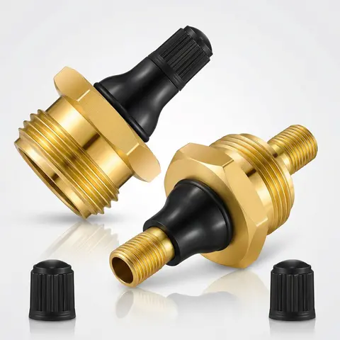 2-Pcs Brass RV Blow Out Plugs with Drain Valve - Air Hose Friendly Home Care Supplies for Camping, Convenient Drainage, Daily Maintenance, Enhances Water System Maintenance, Long-Term Durability