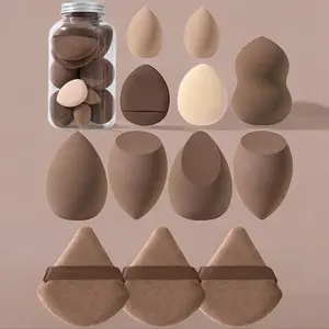 Blending Makeup Sponge & Powder Puff Set, Makeup Puffs, 12pcs Makeup Sponges for Liquid Foundation, Loose Powder, Concealer, Cream, Beauty Sponges Set, Blender Sponge, Sponge Pads, Cosmetics Makeup Tools, Makeup Accessories, Beauty Products