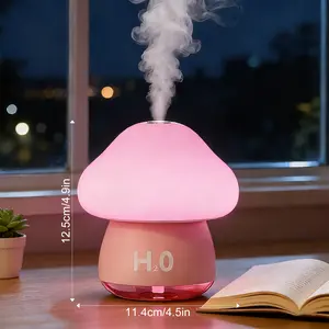 Mushroom Cool Mist Humidifier for Bedroom - Creative Soundwave Technology Essential Oil Diffuser with 7-Color LED Night Light, Touch Control Aroma Humidifier, Quiet Indoor Air Humidifier for Home, Plants & Office