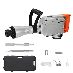 Garvee 1500W Heavy Duty Electric Demolition pneumatic hammer – 1800 BPM Concrete Breaker – 360° Adjustable Anti-Vibration Handle – Professional Industrial Electric Drill – Complete Kit with Carrying Case