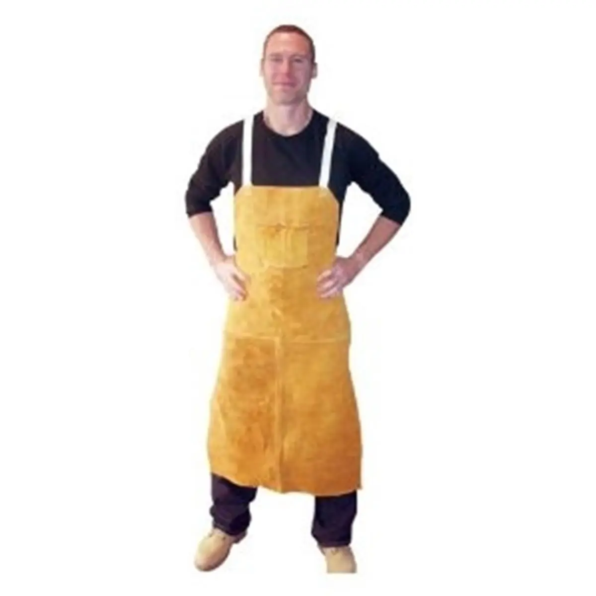 212 MAIN Heavy-Duty Cowhide Leather Welding Apron, 42 in. Bib with Adjustable Straps, Chest Pocket, and Heat & Flame Resistant Kevlar Stitching, Heat Resistant, Abrasive Resistant