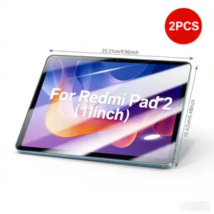 2-piece set suitable for Xiaomi Redmi Pad2 11 inch high-definition scratch resistant tempered film, anti glare, anti fingerprint, scratch resistant, easy to install