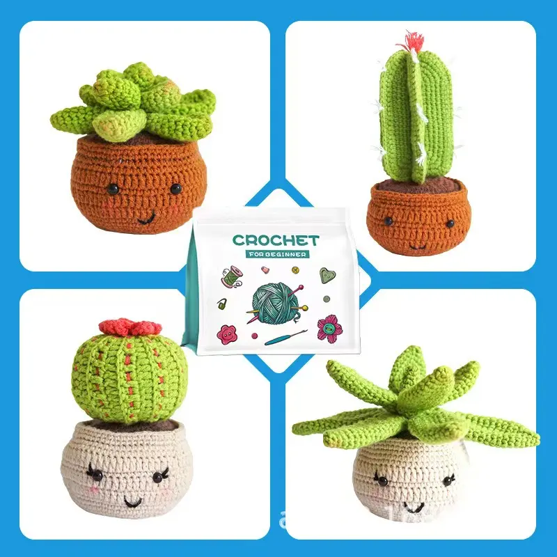 Beginner Crochet Kit, Learn to Crochet with Step-by-Step Video Tutorials, Beginner Crochet Kit for Adults (Cactus) crochet