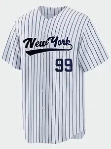 Men's Letter & Number Print Baseball Jersey, Casual Breathable V-neck Short Sleeve Pullover Uniform for Training & Competition, Embroidered Design Baseball Top, Jersey Shirts, Sports Top