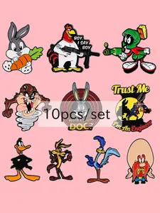 10pcs/set Cartoon Movie Pins and Badges, Cute Animal Zinc Alloy Lapel Pins, Durable Metal Pins, Perfect for Backpacks, Briefcases, and Fashion Accessories
