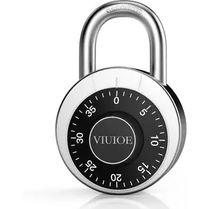 Dial Combination Lock - Padlock for Gym and School - 1 Pack, Black