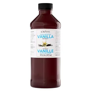 LorAnn Clear Imitation Vanilla Extract 16 Ounce (480ml) - Kosher, Vegan, Sugar-Free, No Corn Syrup, Perfect for Frostings, Cakes, Cookies, Pastries, Economical, Rich, Creamy Flavor, Non-Discoloring