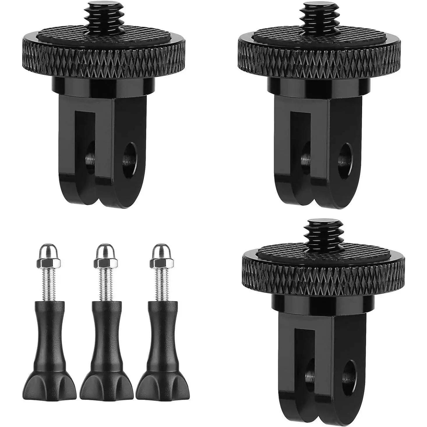 6 Pack Aluminum Camera Tripod Adapter 1/4"-20 Conversion Adapter Mounts Compatible with  Action Cameras Insta360, 1/4" Mount Adapter for  Ecosystem and Other Standard 1/4 Accessories