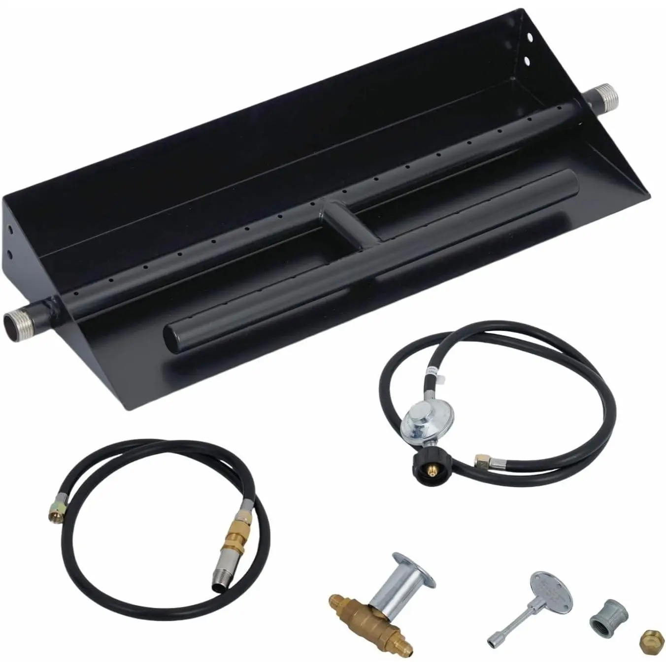 22.5x6 in Drop in Fire Pit Burner Kit, Stainless Steel Fire Pit Kit with Burner, Hose Kit, Insert Rectangular Fire Pit Burner Pan for Propane, Natural Gas, Outdoor Fire Pit Pan Kit