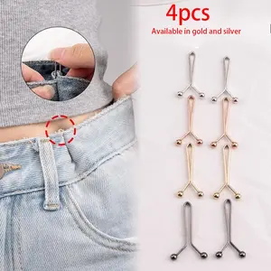 4pcs U-Type Clothing Adjustment Clips, Easy-To-Use Waist Tightener, Perfect for Jeans, Casual Pants, Dresses, Compact and Portable