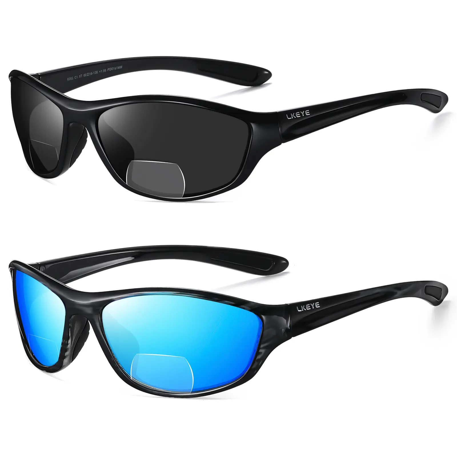 Polycarbonate Bifocal Reading Sunglasses for Men - Wraparound Sports Style, Built-In UV Protection, Driving & Summer Fashion Eyewear Accessories