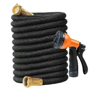 1pc Multifunctional Telescopic Car Wash Kit, With Water Gun, Adjustable Water Pressure, Metal Connectors And Rubber Hose - American Standard Thread, Suitable For Gardening, Car Washing, Pet Bathing, Sturdy Construction
