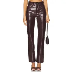 Joe's Jeans The Margo Faux Leather Slim Pant in Bordeaux