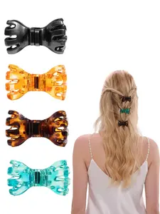 2-Piece Portable Creative Metal Bow Magnetic Closure Hair Clip Set, Super Cute Clips, Strong Anti-Slip Design, Seamless Connection, Ideal for Women