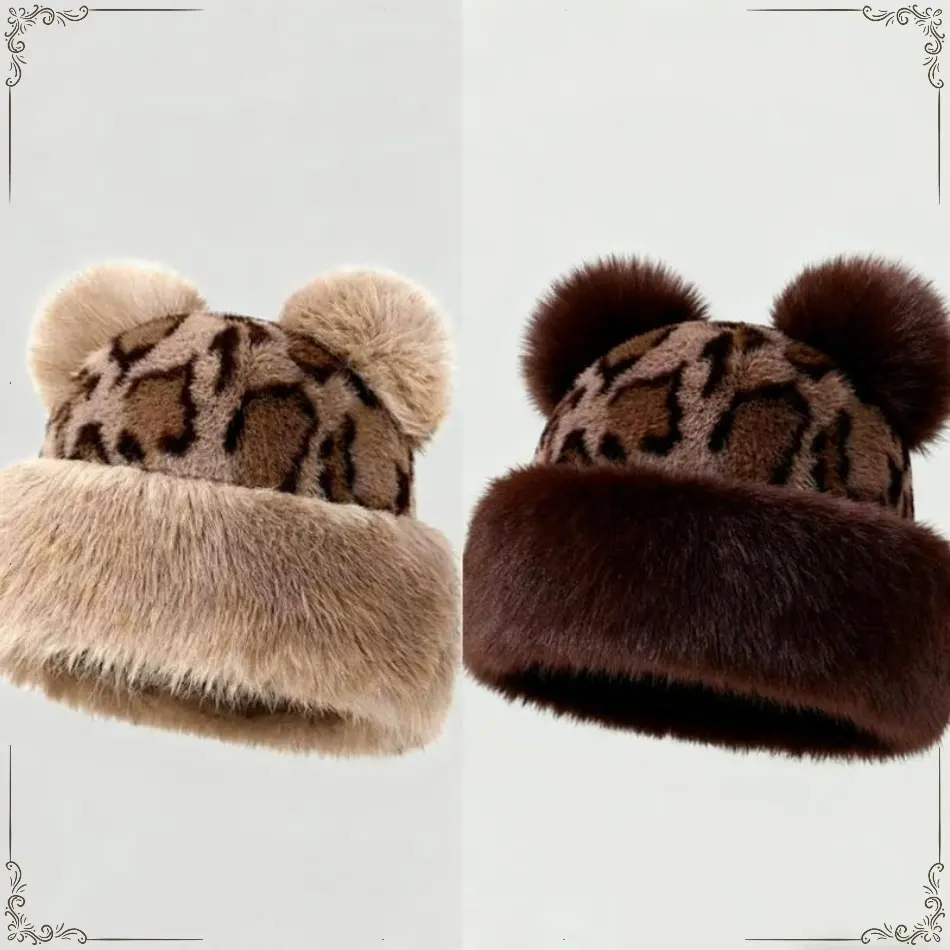2026 New Unisex Mongolian Style Soft Plush Fur Beanie - 1-Size, Adjustable, Elegant Retro Warm Hat for Autumn Winter Outdoor Travel, Cold Weather Sports (Sports & Outdoor Accessory), One-Size