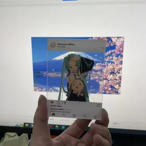 New Anime Hatsune Miku Figure Kawaii Q version Acrylic Transparent Card high quality Model Toys Ornaments Gifts