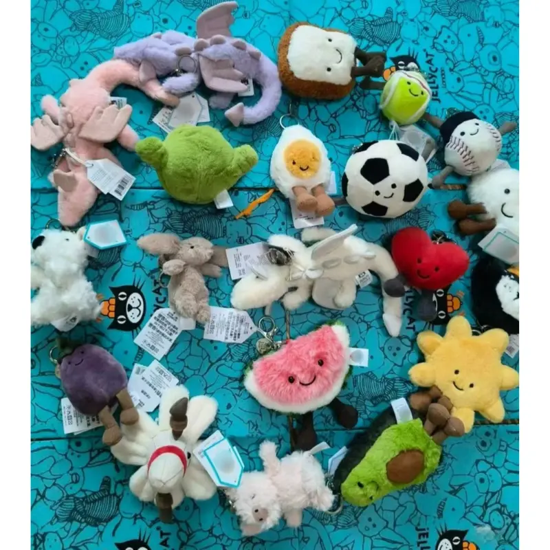 2026 Jellycat Kawaii Stuffed Animal Keychain, Super Soft Plush Bag Charm, Cute Backpack Pendant, Collectible Keyring, Birthday Christmas Gift