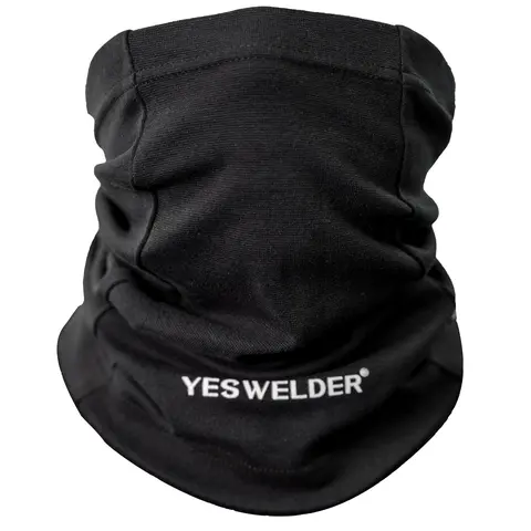 YESWELDER Flame Resistant Black Welding Neck Gaiter - FR Polyester Fiber Balaclava Face Mask, Breathable Spark Protection Work Accessory for Welders, Black Neck Gaiter