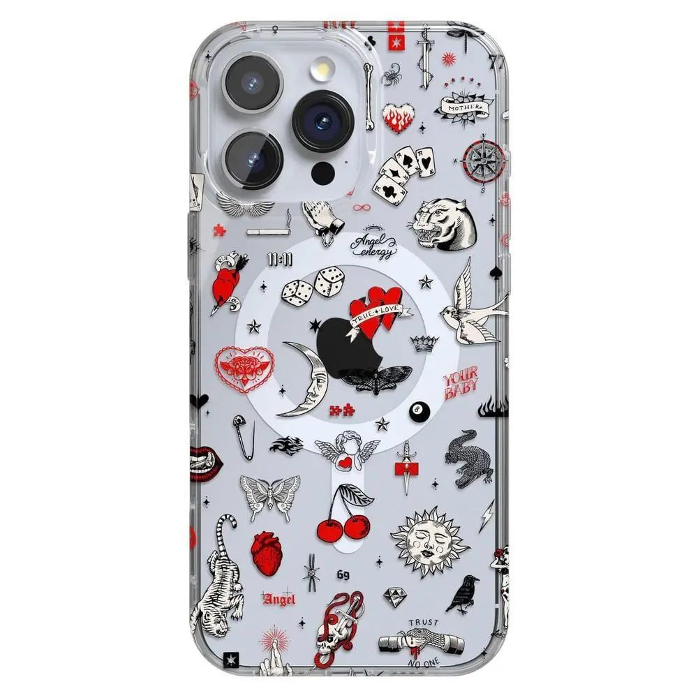 Casely iPhone 16 Pro Max Case | Not a Phase | Clear Flash Tattoo | Clear Classic Ultra-Thin Design | Compatible with MagSafe