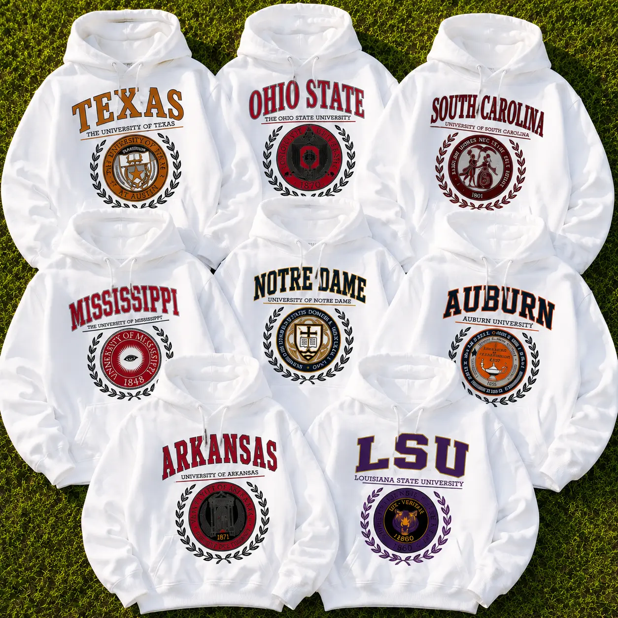 Vintage College Football Hoodies, Office Seal Retro University Crest Crewneck, Distressed Campus Graphic Pullover, All Team Football Fan Apparel, Classic Collegiate Streetwear, Cozy Gameday Gift, Football Lover Apparel