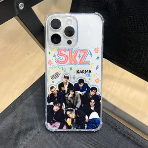 K-POP S-Stray K-Kids Boys Phone Case Suitable for iPhone 17 16e 16 15 14 13 12 11 Mini Pro Max Air X XR XSMAX 8 7 Plus Anti Fall Protection Transparent Soft Back Cover