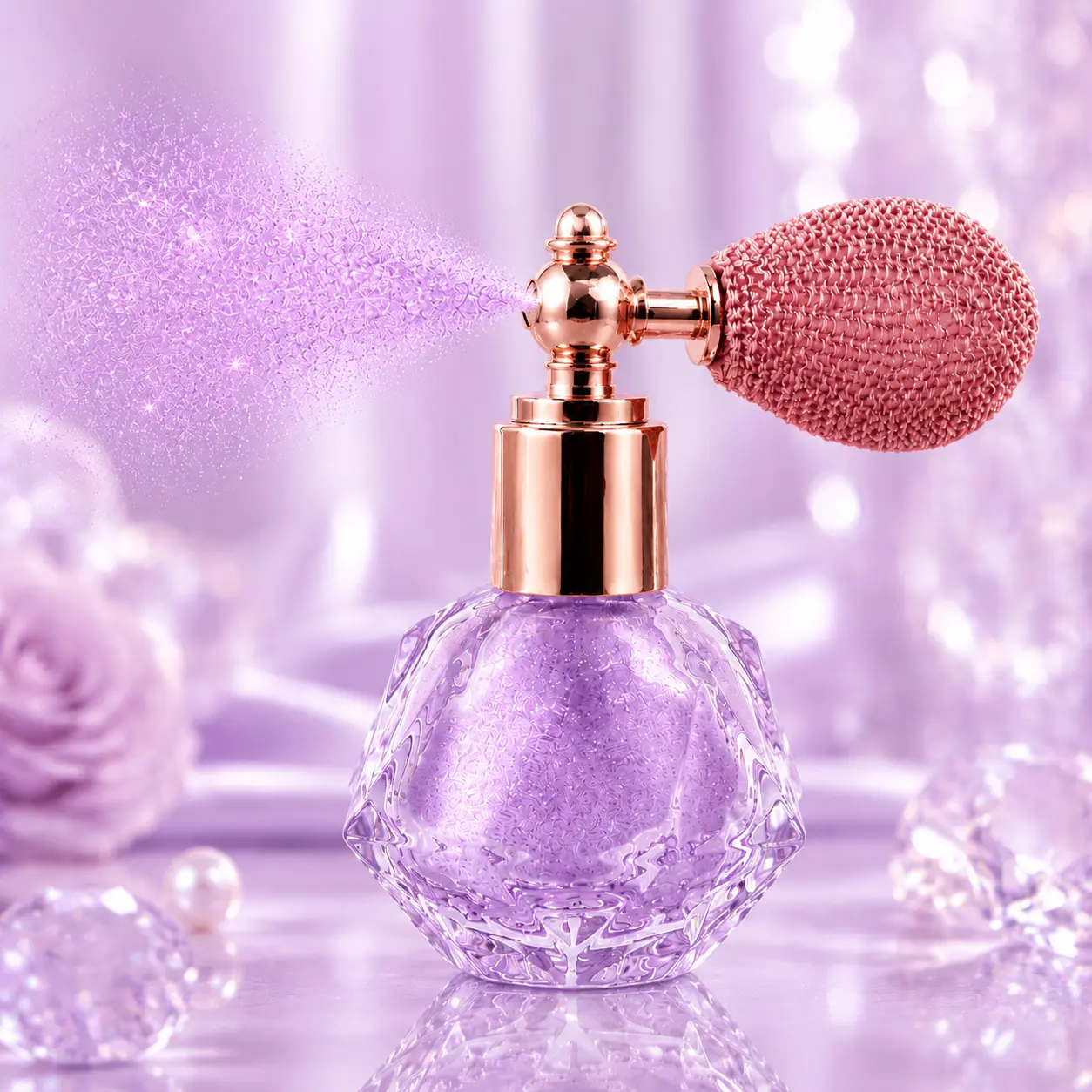 5g Silver Crystal Highlighter Powder Spray - Gentle Squeeze, Long-Lasting Shimmer, Glitter High Gloss for Face & Hair, Eyeshadow, Body, Nails, Art Crafts, Women's Halloween Makeup Cosmetic