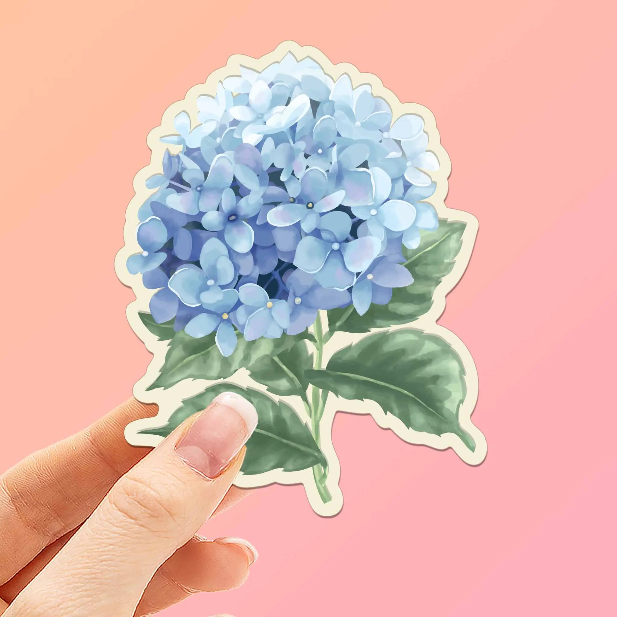 Hydrangea Flower Sticker - Mini Plant Decal