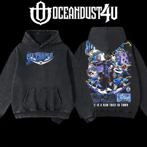 OceanDust4U Video Games 'Sly Cooper' Hoodie 100% Premium Cotton Oversized Fit Pre-Washed Unisex Classic Top American Made